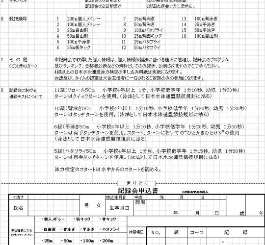 泳力検定 | チャンピオンスイムはたの